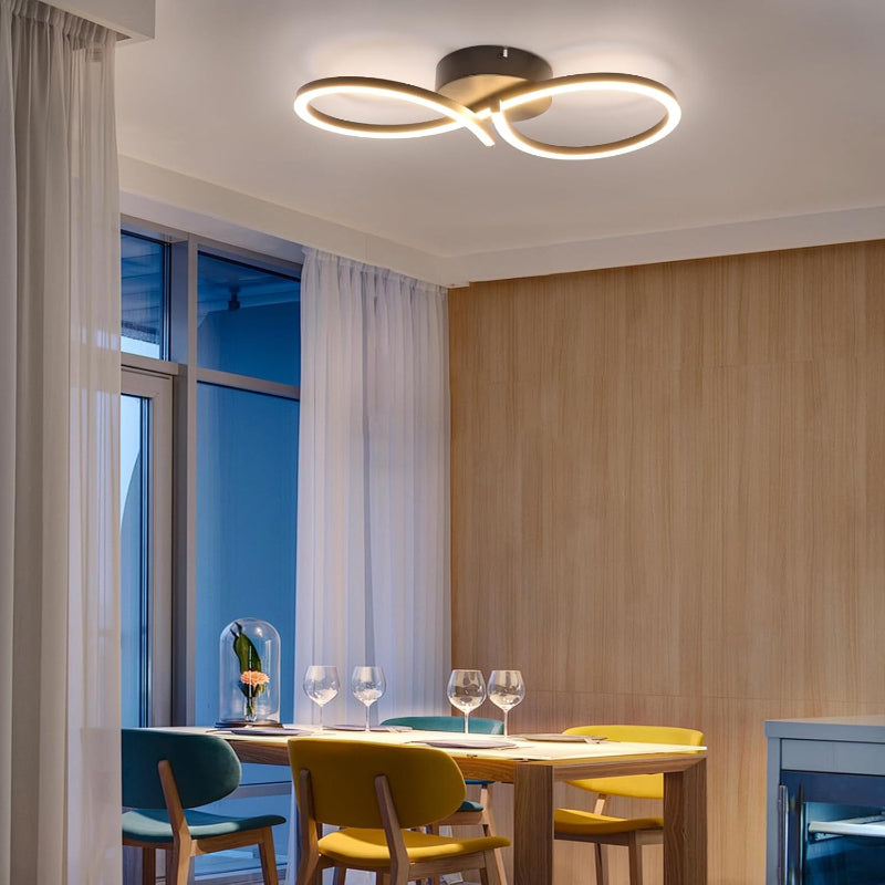 Homefire Deckenlampe LED Deckenleuchte Wohnzimmer - 24W Wohnzimmerlampe Modern Kreative Design Schwarz Küchenlampe 3000K Warmweiß Schlafzimmerlampe Flur Metall Deckenleuchten für Küche Büro [Energieklasse F] - Homefire