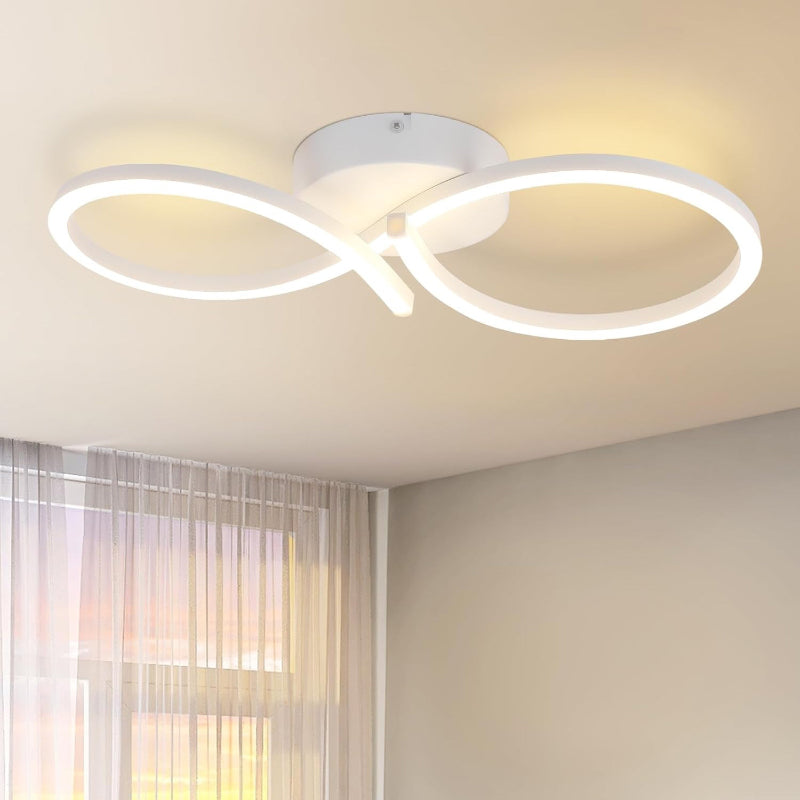 Homefire Deckenlampe LED Deckenleuchte Wohnzimmer - 24W Wohnzimmerlampe Modern Kreative Design Schwarz Küchenlampe 3000K Warmweiß Schlafzimmerlampe Flur Metall Deckenleuchten für Küche Büro [Energieklasse F] - Homefire