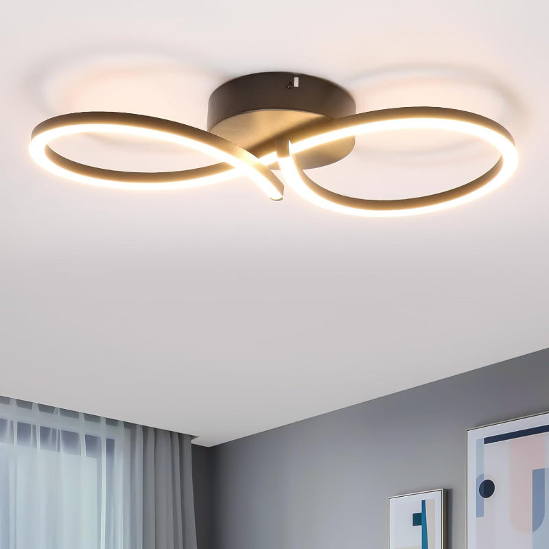 Homefire Deckenlampe LED Deckenleuchte Wohnzimmer - 24W Wohnzimmerlampe Modern Kreative Design Schwarz Küchenlampe 3000K Warmweiß Schlafzimmerlampe Flur Metall Deckenleuchten für Küche Büro [Energieklasse F] - Homefire