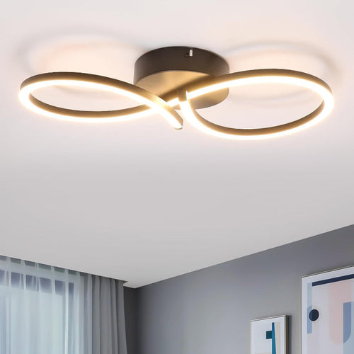 Homefire Deckenlampe LED Deckenleuchte Wohnzimmer - 24W Wohnzimmerlampe Modern Kreative Design Schwarz Küchenlampe 3000K Warmweiß Schlafzimmerlampe Flur Metall Deckenleuchten für Küche Büro [Energieklasse F] - Homefire