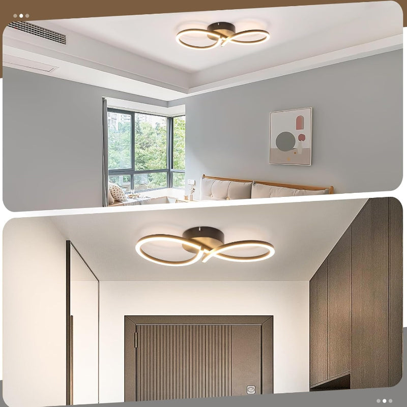 Homefire Deckenlampe LED Deckenleuchte Wohnzimmer - 24W Wohnzimmerlampe Modern Kreative Design Schwarz Küchenlampe 3000K Warmweiß Schlafzimmerlampe Flur Metall Deckenleuchten für Küche Büro [Energieklasse F] - Homefire