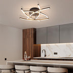 Homefire Deckenlampe LED Deckenleuchte Wohnzimmer - 32W Dimmbar Küchenlampe Schwarz mit Fernbedienung Modern Design Wohnzimmerlampe Metall Schlafzimmerlampe Flur Deckenleuchten für Kinderzimmer Büro [Energieklasse F] - Homefire
