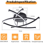 Homefire Deckenlampe LED Deckenleuchte Wohnzimmer - 32W Dimmbar Küchenlampe Schwarz mit Fernbedienung Modern Design Wohnzimmerlampe Metall Schlafzimmerlampe Flur Deckenleuchten für Kinderzimmer Büro [Energieklasse F] - Homefire