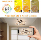 Homefire Deckenlampe LED Deckenleuchte Wohnzimmer - 32W Dimmbar Küchenlampe Schwarz mit Fernbedienung Modern Design Wohnzimmerlampe Metall Schlafzimmerlampe Flur Deckenleuchten für Kinderzimmer Büro [Energieklasse F] - Homefire