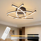 Homefire Deckenlampe LED Deckenleuchte Wohnzimmer - 32W Dimmbar Küchenlampe Schwarz mit Fernbedienung Modern Design Wohnzimmerlampe Metall Schlafzimmerlampe Flur Deckenleuchten für Kinderzimmer Büro [Energieklasse F] - Homefire