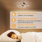 Homefire Deckenlampe LED Deckenleuchte Wohnzimmer - 32W Dimmbar Küchenlampe Schwarz mit Fernbedienung Modern Design Wohnzimmerlampe Metall Schlafzimmerlampe Flur Deckenleuchten für Kinderzimmer Büro [Energieklasse F] - Homefire
