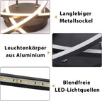 Homefire Deckenlampe LED Deckenleuchte Wohnzimmer - 32W Dimmbar Küchenlampe Schwarz mit Fernbedienung Modern Design Wohnzimmerlampe Metall Schlafzimmerlampe Flur Deckenleuchten für Kinderzimmer Büro [Energieklasse F] - Homefire