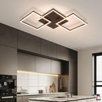 Homefire Deckenlampe LED Deckenleuchte Wohnzimmer - 32W Dimmbar Wohnzimmerlampe Modern Design Schwarz Küchenlampe mit Fernbedienung Schlafzimmerlampe Flur Metall Deckenleuchten für Küche Esszimmer [Energieklasse E] - Homefire