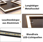 Homefire Deckenlampe LED Deckenleuchte Wohnzimmer - 32W Dimmbar Wohnzimmerlampe Modern Design Schwarz Küchenlampe mit Fernbedienung Schlafzimmerlampe Flur Metall Deckenleuchten für Küche Esszimmer [Energieklasse E] - Homefire