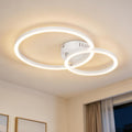 Homefire Deckenlampe LED Deckenleuchte Wohnzimmer 40cm - 23W Weiß Küchenlampe 3000K Warmweiß Wohnzimmerlampe Modern Schlafzimmerlampe 2-Ringe Design Deckenbeleuchtung für Küche Schlafzimmer Flur Büro - Homefire