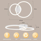Homefire Deckenlampe LED Deckenleuchte Wohnzimmer 40cm - 23W Weiß Küchenlampe 3000K Warmweiß Wohnzimmerlampe Modern Schlafzimmerlampe 2-Ringe Design Deckenbeleuchtung für Küche Schlafzimmer Flur Büro - Homefire