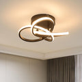 Homefire Deckenlampe LED Deckenleuchte Wohnzimmer - 46W Dimmbar Schwarz Wohnzimmerlampe Modern Vierblättrige Blume Design Küchenlampe mit Fernbedienung Flur Metall Deckenleuchten für Küche Esszimmer - Homefire