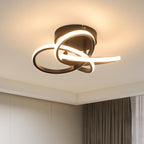 Homefire Deckenlampe LED Deckenleuchte Wohnzimmer - 46W Dimmbar Schwarz Wohnzimmerlampe Modern Vierblättrige Blume Design Küchenlampe mit Fernbedienung Flur Metall Deckenleuchten für Küche Esszimmer - Homefire