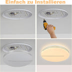 Homefire Deckenlampe LED Deckenleuchte Wohnzimmer - Ø40cm Wohnzimmerlampe Dimmbar mit Fernbedienung 44W Schlafzimmerlampe Sternenhimmel Modern Schlafzimmer Deckenbeleuchtung Rund für Küche Flur [Energieklasse F] - Homefire