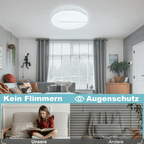 Homefire Deckenlampe LED Deckenleuchte Wohnzimmer - Ø40cm Wohnzimmerlampe Dimmbar mit Fernbedienung 44W Schlafzimmerlampe Sternenhimmel Modern Schlafzimmer Deckenbeleuchtung Rund für Küche Flur [Energieklasse F] - Homefire