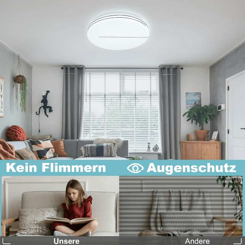 Homefire Deckenlampe LED Deckenleuchte Wohnzimmer - Ø40cm Wohnzimmerlampe Dimmbar mit Fernbedienung 44W Schlafzimmerlampe Sternenhimmel Modern Schlafzimmer Deckenbeleuchtung Rund für Küche Flur [Energieklasse F] - Homefire