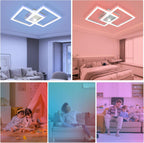 Homefire Deckenlampe LED Deckenleuchte Wohnzimmer - Schlafzimmerlampe RGB Farbwechsel Dimmbar Wohnzimmerlampe Modern Flurlampe mit Fernbedienung 35W Küche Deckenbeleuchtung Schwenkbar für Flur Büro - Homefire