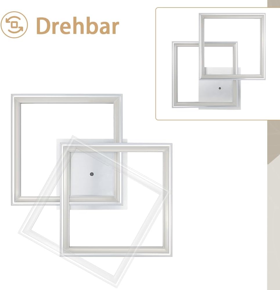 Homefire Deckenlampe LED Deckenleuchte Wohnzimmer - Schlafzimmerlampe RGB Farbwechsel Dimmbar Wohnzimmerlampe Modern Flurlampe mit Fernbedienung 35W Küche Deckenbeleuchtung Schwenkbar für Flur Büro - Homefire