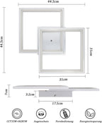 Homefire Deckenlampe LED Deckenleuchte Wohnzimmer - Schlafzimmerlampe RGB Farbwechsel Dimmbar Wohnzimmerlampe Modern Flurlampe mit Fernbedienung 35W Küche Deckenbeleuchtung Schwenkbar für Flur Büro - Homefire