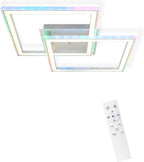 Homefire Deckenlampe LED Deckenleuchte Wohnzimmer - Schlafzimmerlampe RGB Farbwechsel Dimmbar Wohnzimmerlampe Modern Flurlampe mit Fernbedienung 35W Küche Deckenbeleuchtung Schwenkbar für Flur Büro - Homefire