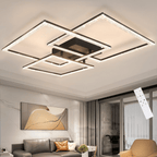 Homefire Deckenlampe LED Deckenleuchte Wohnzimmer: Schwarz Wohnzimmerlampe 75CM Dimmbar Modern Kristall Schlafzimmerlampe Design Innen Lampe mit Fernbedienung für Schlafzimmer Büro Küche [Energieklasse G] - Homefire