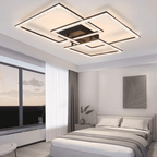 Homefire Deckenlampe LED Deckenleuchte Wohnzimmer: Schwarz Wohnzimmerlampe 75CM Dimmbar Modern Kristall Schlafzimmerlampe Design Innen Lampe mit Fernbedienung für Schlafzimmer Büro Küche [Energieklasse G] - Homefire