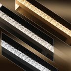 Homefire Deckenlampe LED Deckenleuchte Wohnzimmer: Schwarz Wohnzimmerlampe 75CM Dimmbar Modern Kristall Schlafzimmerlampe Design Innen Lampe mit Fernbedienung für Schlafzimmer Büro Küche [Energieklasse G] - Homefire
