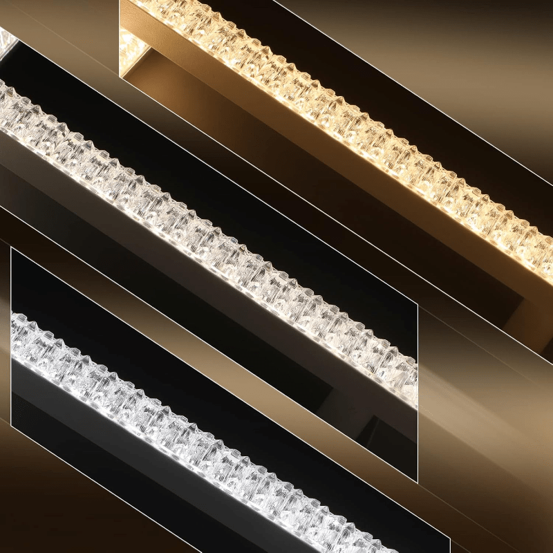 Homefire Deckenlampe LED Deckenleuchte Wohnzimmer: Schwarz Wohnzimmerlampe 75CM Dimmbar Modern Kristall Schlafzimmerlampe Design Innen Lampe mit Fernbedienung für Schlafzimmer Büro Küche [Energieklasse G] - Homefire