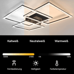 Homefire Deckenlampe LED Deckenleuchte Wohnzimmer: Schwarz Wohnzimmerlampe 75CM Dimmbar Modern Kristall Schlafzimmerlampe Design Innen Lampe mit Fernbedienung für Schlafzimmer Büro Küche [Energieklasse G] - Homefire