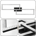 Homefire Deckenlampe LED Deckenleuchte Wohnzimmer - Wohnzimmerlampe Dimmbar Schlafzimmerlampe Modern Design Küchenlampe 56W Schwarz Deckenbeleuchtung mit Fernbedienung für Schlafzimmer Küche Büro [Energieklasse E] - Homefire