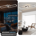 Homefire Deckenlampe LED Deckenleuchte Wohnzimmer - Wohnzimmerlampe Dimmbar Schlafzimmerlampe Modern Design Küchenlampe 56W Schwarz Deckenbeleuchtung mit Fernbedienung für Schlafzimmer Küche Büro [Energieklasse E] - Homefire