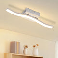 Homefire Deckenlampe LED Küche Deckenleuchte: Modern Küchenlampe Silber 12W Flurlampe 3000K Warmweiß Wellen Design Schlafzimmerlampe Innen Deckenbeleuchtung für Wohnzimmer Schlafzimmer Flur Büro - Homefire