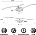 Homefire Deckenlampe LED Küche Deckenleuchte: Modern Küchenlampe Silber 12W Flurlampe 3000K Warmweiß Wellen Design Schlafzimmerlampe Innen Deckenbeleuchtung für Wohnzimmer Schlafzimmer Flur Büro - Homefire