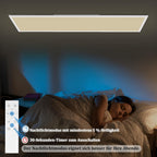 Homefire Deckenlampe LED Panel 120 x 30cm - Deckenleuchte Dimmbar 36W Deckenpanel Weiß Wohnzimmerlampe Einstellbare Helligkeit RGB Vier Modi Flach Bürolampe mit Speicherfunktion für Wohnzimmer - Homefire