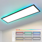 Homefire Deckenlampe LED Panel 120x30cm - Deckenleuchte Dimmbar 36W Farbwechsel Flach Bürolampe Stufenloses Dimmen 10%-100% Deckenpanel Küchenlampe mit Fernbedienung RGB Vier Modi für Wohnzimmer Büro - Homefire