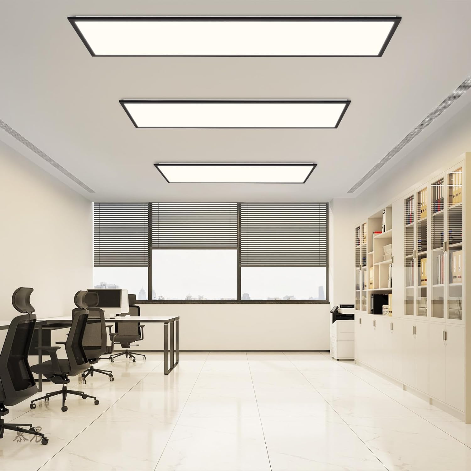 Homefire Deckenlampe LED Panel 120x30cm - Deckenleuchte Dimmbar 36W Farbwechsel Flach Bürolampe Stufenloses Dimmen 10%-100% Deckenpanel Küchenlampe mit Fernbedienung RGB Vier Modi für Wohnzimmer Büro - Homefire
