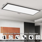 Homefire Deckenlampe LED Panel 120x30cm - Deckenleuchte Dimmbar 36W Farbwechsel Flach Bürolampe Stufenloses Dimmen 10%-100% Deckenpanel Küchenlampe mit Fernbedienung RGB Vier Modi für Wohnzimmer Büro - Homefire