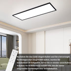 Homefire Deckenlampe LED Panel 120x30cm - Deckenleuchte Dimmbar Rechteckig 39W Deckenpanel Farbwechsel RGB + CCT Küchenlampe mit Fernbedienung Flach Bürolampe für Wohnzimmer Esszimmer Schlafzimmer - Homefire
