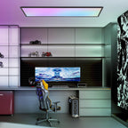 Homefire Deckenlampe LED Panel 120x30cm - Deckenleuchte Dimmbar Rechteckig 39W Deckenpanel Farbwechsel RGB + CCT Küchenlampe mit Fernbedienung Flach Bürolampe für Wohnzimmer Esszimmer Schlafzimmer - Homefire
