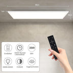 Homefire Deckenlampe LED Panel Dimmbar - Deckenleuchte 80x30CM mit Fernbedienung Deckenpanel Lang 39W Weiß Küchenlampe Flach Modern Tageslichtlampe Deck Bürolampe Rechteckig für Wohnzimmer Küche [Energieklasse F] - Homefire