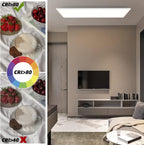 Homefire Deckenlampe LED Panel Dimmbar - Deckenleuchte 80x30CM mit Fernbedienung Deckenpanel Lang 39W Weiß Küchenlampe Flach Modern Tageslichtlampe Deck Bürolampe Rechteckig für Wohnzimmer Küche [Energieklasse F] - Homefire