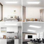 Homefire Deckenlampe LED Panel Dimmbar - Deckenleuchte 80x30CM mit Fernbedienung Deckenpanel Lang 39W Weiß Küchenlampe Flach Modern Tageslichtlampe Deck Bürolampe Rechteckig für Wohnzimmer Küche [Energieklasse F] - Homefire
