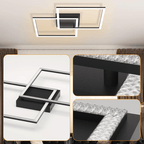 Homefire Deckenlampe LED Wohnzimmer Deckenleuchte - Dimmbar mit Fernbedienung Wohnzimmerlampe Schwarz Schlafzimmerlampe Modern Design Küchenlampe 3000K - 6500K Flurlampe für Schlafzimmer Küche Flur [Energieklasse E] - Homefire