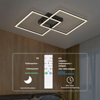 Homefire Deckenlampe LED Wohnzimmer Deckenleuchte - Dimmbar mit Fernbedienung Wohnzimmerlampe Schwarz Schlafzimmerlampe Modern Design Küchenlampe 3000K - 6500K Flurlampe für Schlafzimmer Küche Flur [Energieklasse E] - Homefire