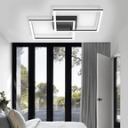 Homefire Deckenlampe LED Wohnzimmer Deckenleuchte - Dimmbar mit Fernbedienung Wohnzimmerlampe Schwarz Schlafzimmerlampe Modern Design Küchenlampe 3000K - 6500K Flurlampe für Schlafzimmer Küche Flur [Energieklasse E] - Homefire
