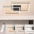 Homefire Deckenlampe LED Wohnzimmer Deckenleuchte - Dimmbar mit Fernbedienung Wohnzimmerlampe Schwarz Schlafzimmerlampe Modern Design Küchenlampe 3000K - 6500K Flurlampe für Schlafzimmer Küche Flur [Energieklasse E] - Homefire