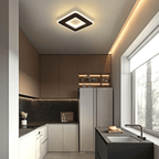 Homefire Deckenlampe Schlafzimmer LED Küchenlampe Deckenleuchte - 2ER deckenlampe flur Schwarz Warmweiß 24cm Modern Design Schlafzimmerlampe 23W Eckig Flur Deckenbeleuchtung für Wohnzimmer [Energieklasse F] - Homefire