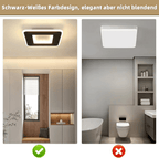 Homefire Deckenlampe Schlafzimmer LED Küchenlampe Deckenleuchte - 2ER deckenlampe flur Schwarz Warmweiß 24cm Modern Design Schlafzimmerlampe 23W Eckig Flur Deckenbeleuchtung für Wohnzimmer [Energieklasse F] - Homefire