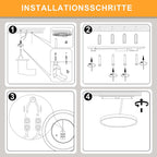 Homefire Deckenleuchte LED Deckenlampe Badezimmer - 30cm Schwarz Badezimmerlampe 24W Rund Ultra Dünn Schlafzimmerlampe 3000K Warmweiß Küchenlampe Flurlampe IP44 Wasserfest Badlampe für Bad Flur Küche - Homefire
