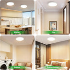 Homefire Deckenleuchte LED Deckenlampe Flach - 30CM Rund Schlafzimmerlampe Küchenlampe 24W Weiß Badezimmerlampe 3000K Schlafzimmer Deckenbeleuchtung Warmweiß Flurlampe für Bad Flur Küche Balkon - Homefire